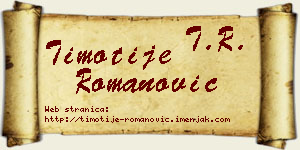 Timotije Romanović vizit kartica